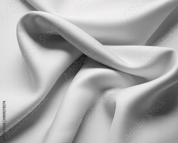 Obraz Abstract White Fabric Draping with Soft Shadows and Highlights background texture