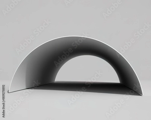 Obraz Curved Archway Structure on White Background tunnel