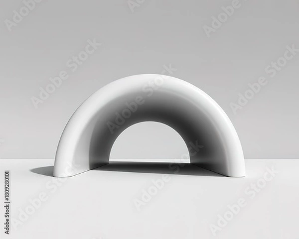 Obraz Smooth White Archway Sculpture With Soft Interior Shadow curve