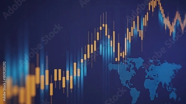 Obraz Stock market or forex trading graph in futuristic concept suitable for financial investment or Economic trends business idea and all art work design. graphs and financial chart investment.