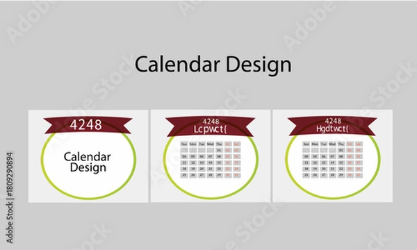 Obraz Simple and elegant calendar template for business and home.