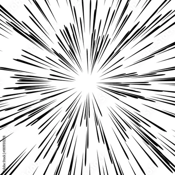 Obraz Background of radial lines for comic manga  books. Explosion background vector illustration