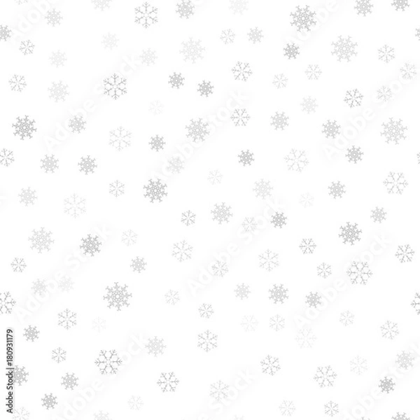 Obraz Festive Christmas background of snowflakes for your design of greeting cards, greeting, posters, invitations, websites. Winter seamless pattern for new year.