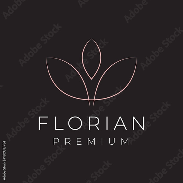 Obraz Flowers line minimalist logo design vector