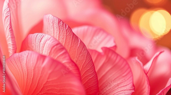 Obraz Pink Petals Macro Vibrant Floral Bloom with Soft Textures  Bokeh Background Natures Delicate Beauty Up Close for Serene Visuals background
