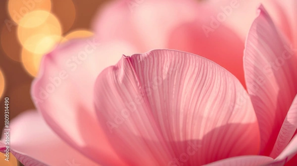 Obraz Delicate Pink Flower Petals Macro Background with Soft Bokeh Lights  Natures Floral Serenity background