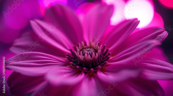 Obraz Vibrant Pink Flower Macro Floral Petals  Bokeh background