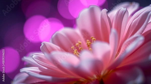 Obraz Pink Flower Detail Petals  Bokeh Glow background