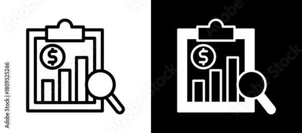Obraz Revenue Analytics whiteblack icon