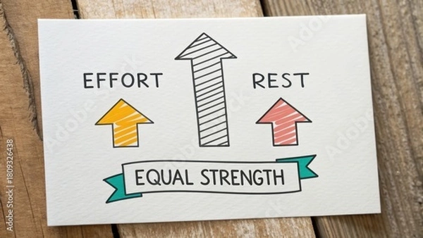 Fototapeta Diagram showing effort leading to upward growth and equal strength