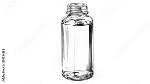 Fototapeta Open Lid Water Bottle Vector with Outline for Design Projects