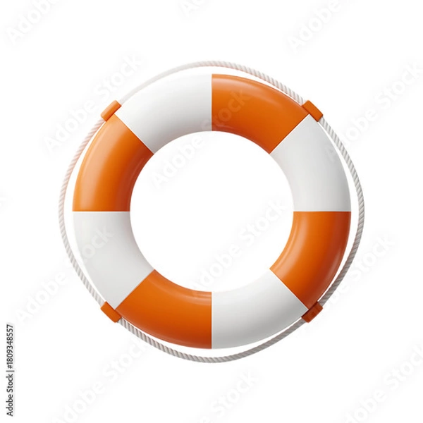Fototapeta Lifebuoy ring isolated on transparent background