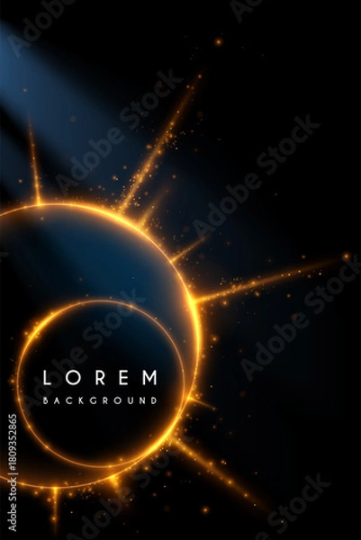 Fototapeta Light rings with sparks effect background