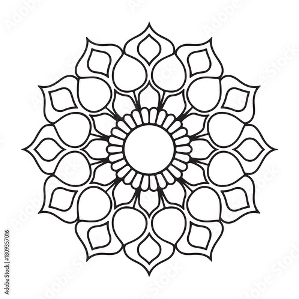 Obraz Coloring page featuring a mandala design	