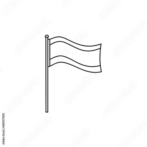 Obraz Abstract geometric flag outline design on white background