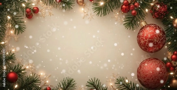 Fototapeta Christmas and New Year Theme Background with Space for Adding Text