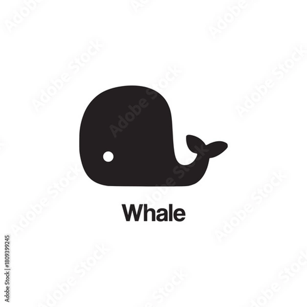Fototapeta whale icon design template