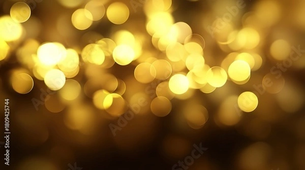 Obraz Light golden blurred background with shiny gold light bokeh, defocused soft glow, warm luminous effect for elegant, romantic, or festive designs needing a dreamy, sparkling backdrop.