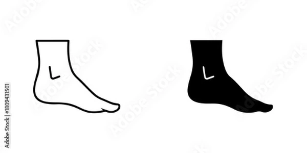 Obraz Ankle icon isolated on, foot anatomy in black and white, body part and healthcare