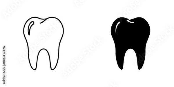 Obraz Dental health illustration featuring a healthy tooth isolated on for dentistry concept