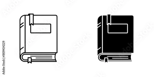 Obraz Illustration of a book in black and white isolated on, a symbol of knowledge