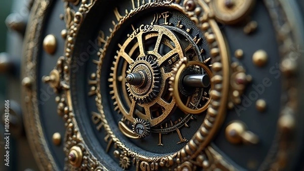 Obraz Ein alten Uhrwerk in Nahaufnahme -  Symbol für Teamwork
