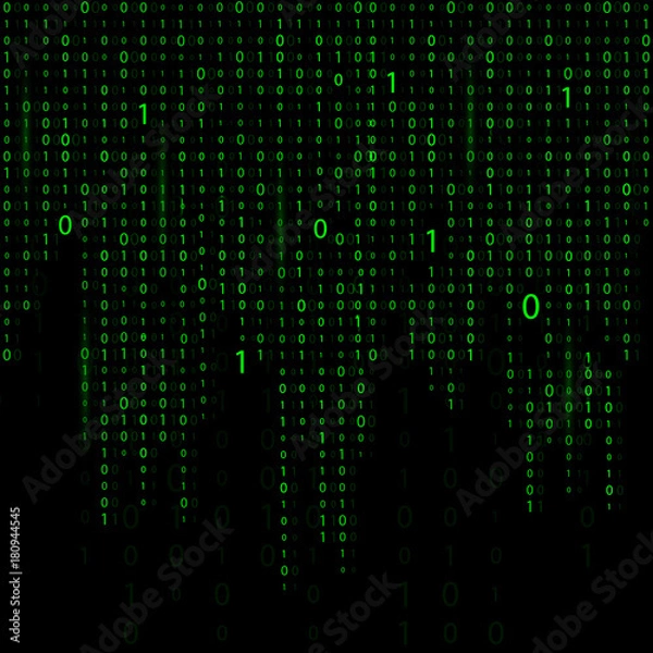 Fototapeta binary code zero one matrix white background. banner, pattern, wallpaper. Vector illustration