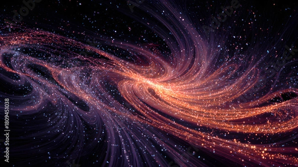 Fototapeta Energetic Flowing Trails in the Universe Representing Limitless Potential