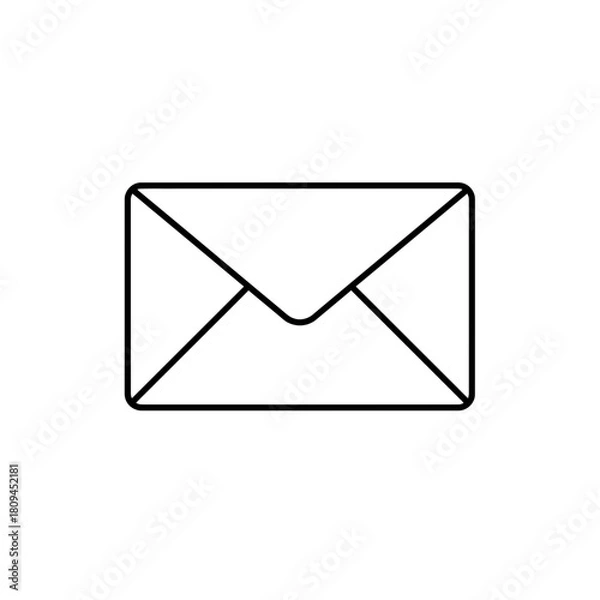 Fototapeta Envelope icon in simple outline style delivering a message with a clean and modern design for communication