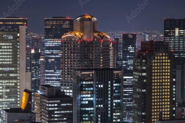 Fototapeta 大阪梅田から見る夜景