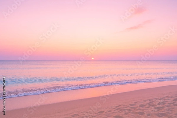 Obraz 美しい海岸の夕日