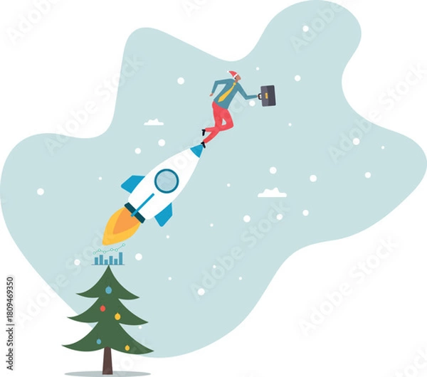 Fototapeta Business growth, investment profit increase, growing fast or improvement sales and revenue, progress or development.about a man and his life.