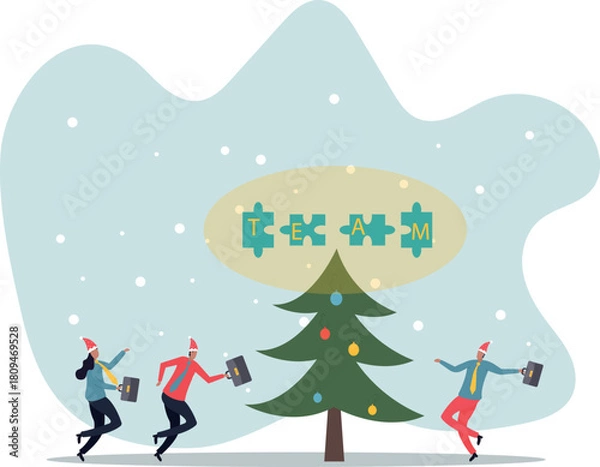 Fototapeta Team puzzle jigsaw connect, teamwork solving problem or cooperation for team success, collaboration idea, colleague work together .about a man and his life.