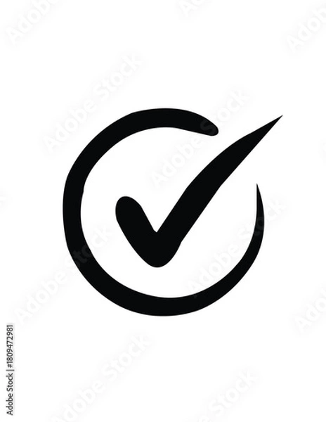 Fototapeta vector check mark icon black