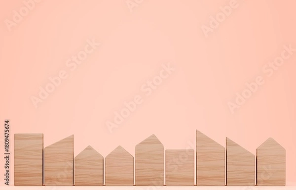 Fototapeta 3D画像_積み木の家