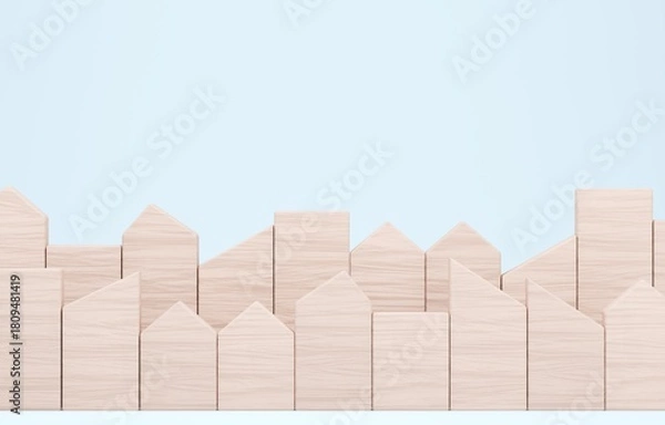 Fototapeta 3D画像_積み木の家