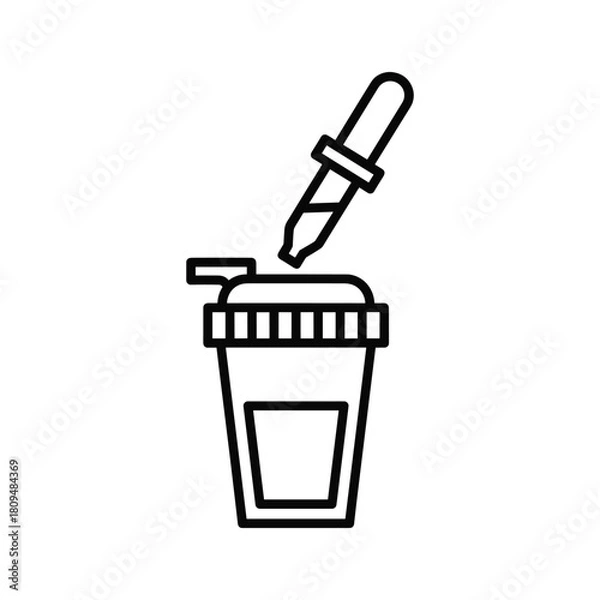Fototapeta Illustration of a shaker bottle with a dropper, isolated on perfect for health and wellness