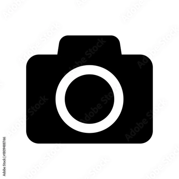 Fototapeta Photo Camera Icon – Minimal Camera Symbol, Photography and Snapshot Icon.