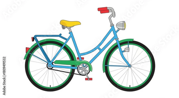 Obraz A colorful illustration of a vintage style bicycle with distinct features