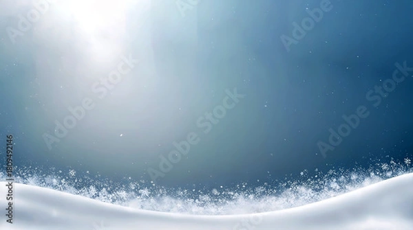 Fototapeta Winter Landscape with Snowflakes and Soft Lighting Peaceful and Serene Atmosphere