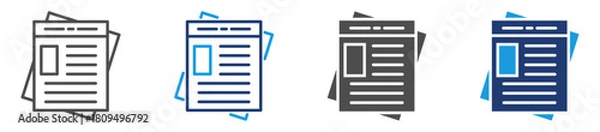 Fototapeta press release icon set with multiple style