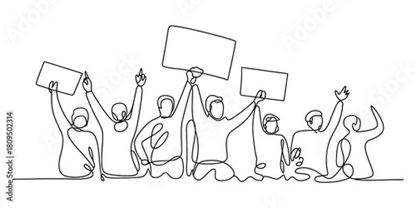 Obraz Continuous line drawing of a young woman riding an electric scooter, illustrating urban mobility, eco-friendly transport, and modern lifestyle concepts. Vector