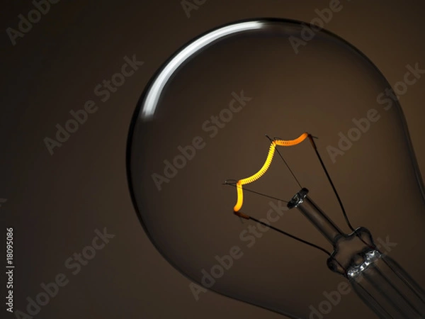 Obraz Bulb light over brown