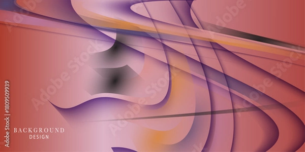 Fototapeta Abstract background with smooth wavy lines in gradient colors