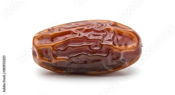 Obraz Single Fresh Medjool Date Fruit Isolated on White Background.