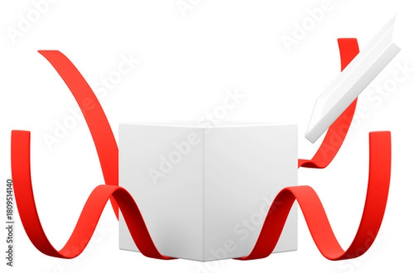 Obraz 3Dイラスト_プレゼント_赤