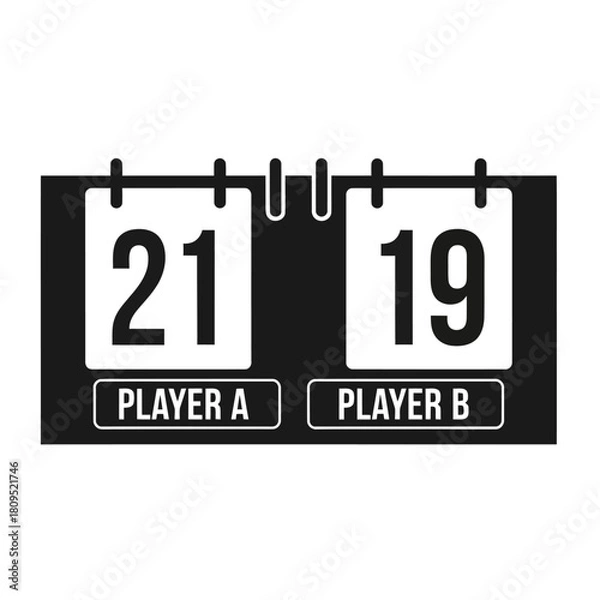 Fototapeta Game scoreboard player a leads isolated on white background, Vector, illustration