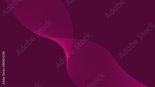 Fototapeta Abstract magenta wave form on dark purple background