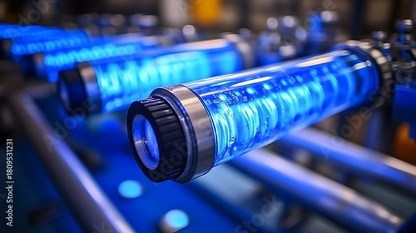 Fototapeta Industrial UV light system.