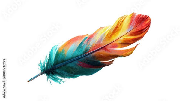 Obraz Vibrant feather, colorful and artistic